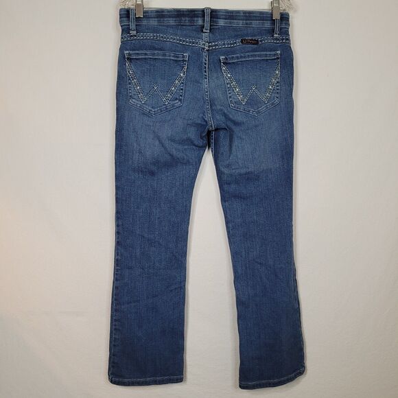 Wrangler Shiloh Ultimate Riding Blue Jean Womens Tag 7x30 Fits 31x28.5 Cowgirl - Picture 2 of 9